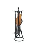 Juego de chimenea color negro 5 piezas 20,5 x 66 cm