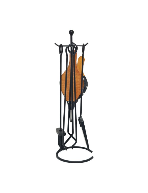 Juego de chimenea color negro 5 piezas 20,5 x 66 cm