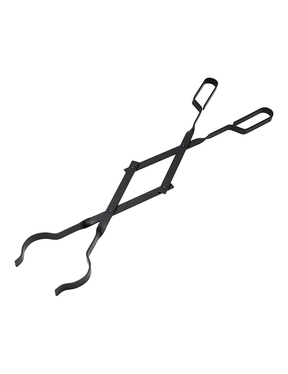 Tenaza metálica para chimenea color negro, 63 cm
