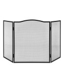 Pantalla chimenea plegable, color negro, 101 x 61 cm