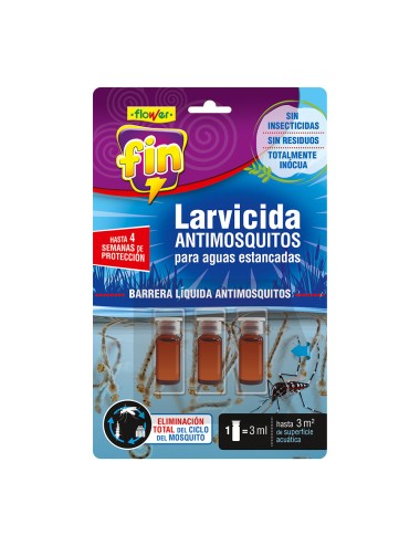 Larvicida antimosquitos monodosis, 3 monodosis de 3 ml