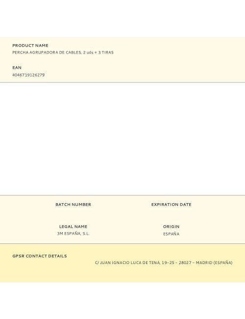 Percha agrupadora de cables, 2 uds + 3 tiras