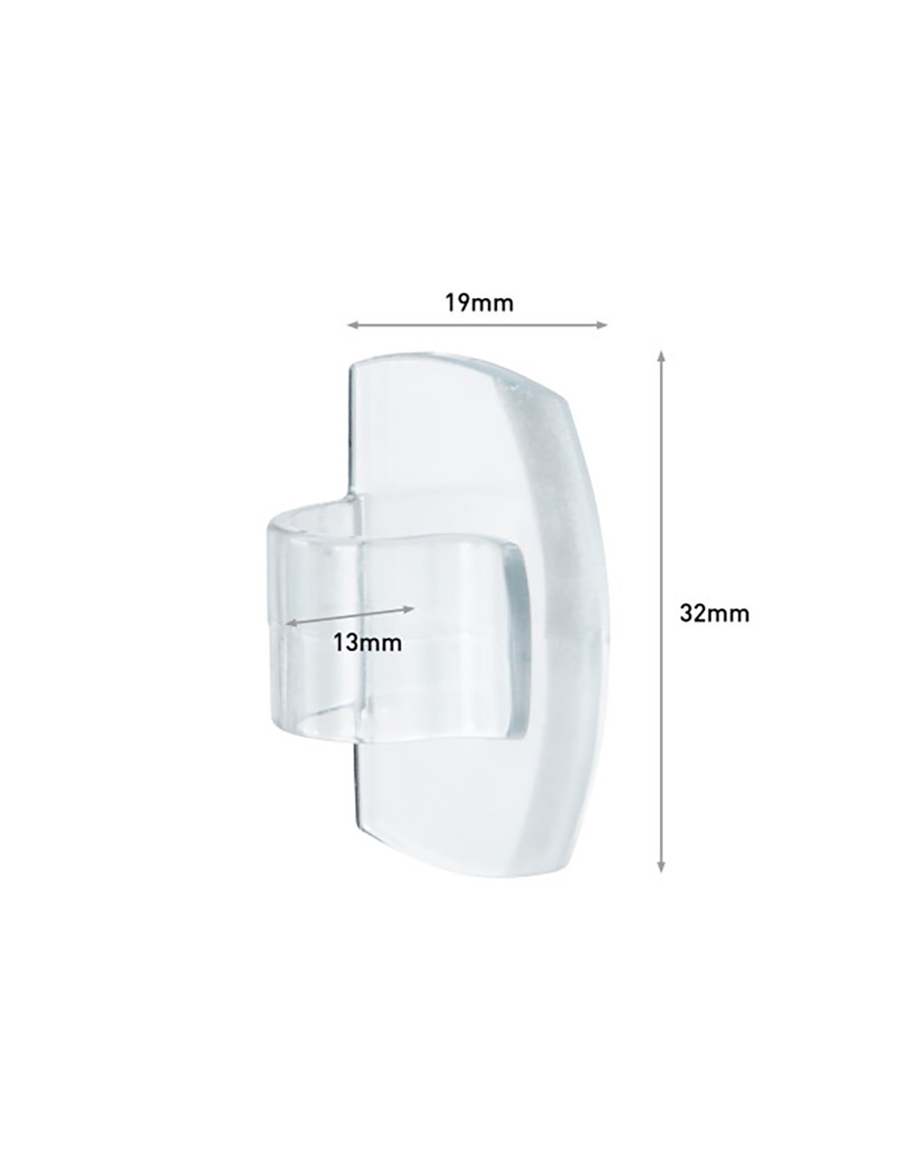 Clips redondos para cables, tranparentes, 19 x 32 x 13 mm, 4 uds + 5 tiras, 17017clr