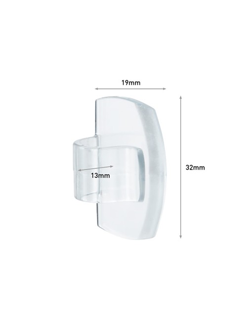 Clips redondos para cables, tranparentes, 19 x 32 x 13 mm, 4 uds + 5 tiras, 17017clr