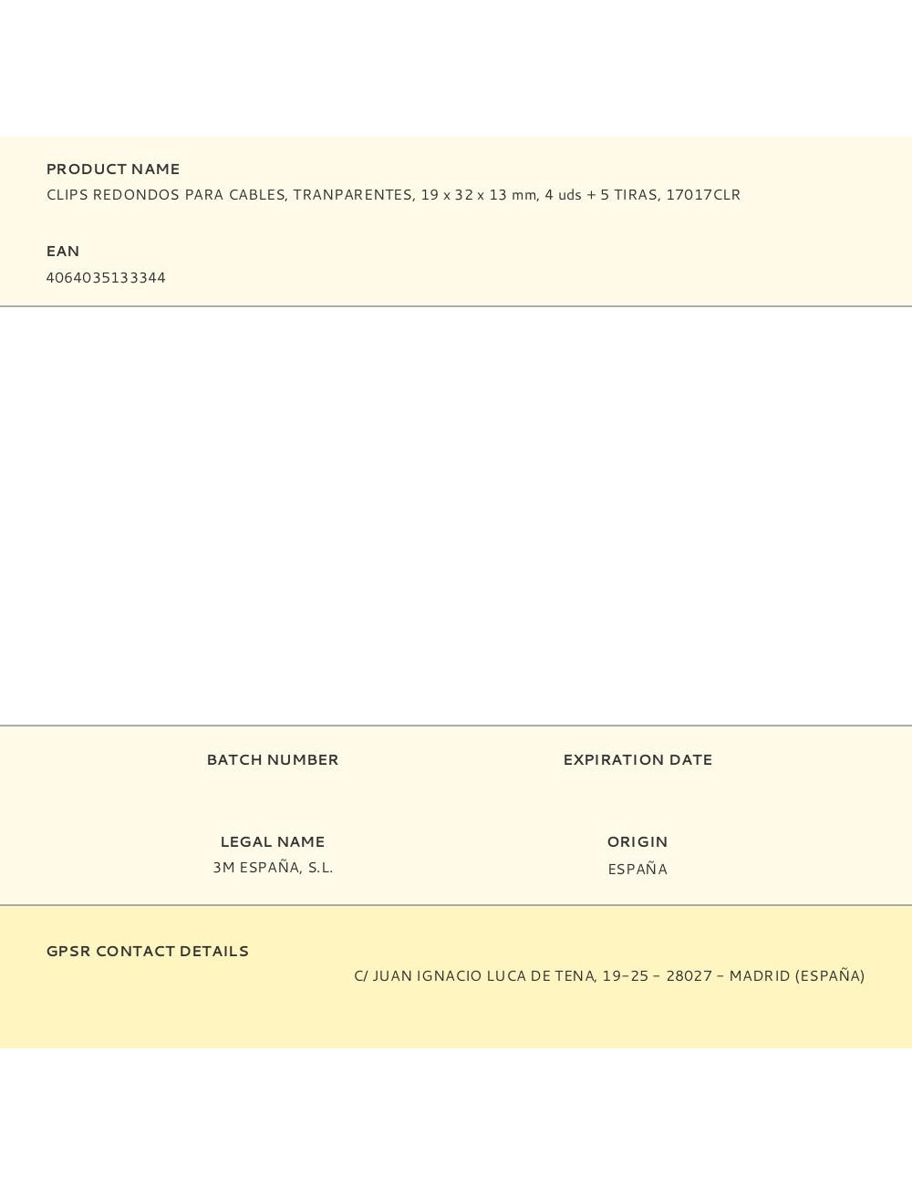 Clips redondos para cables, tranparentes, 19 x 32 x 13 mm, 4 uds + 5 tiras, 17017clr