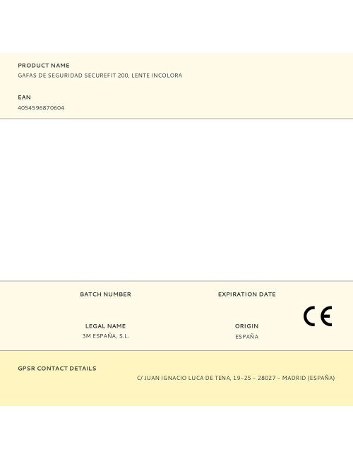 Gafas de seguridad securefit 200, lente incolora