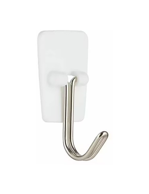 Gancho punta de alambre, pequeño, 19 x 41 x 19 mm, 3 uds + 4 tiras, máx 225 gr