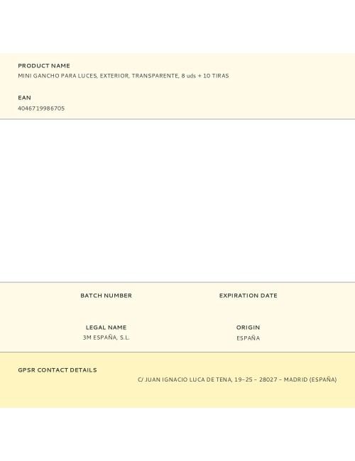 Mini gancho para luces, exterior, transparente, 8 uds + 10 tiras