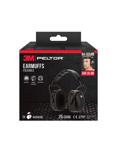 Protector auditivo plegable (94 - 105db). snr: 30 db, negro