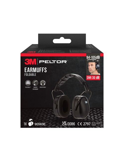 Protector auditivo plegable (94 - 105db). snr: 30 db, negro