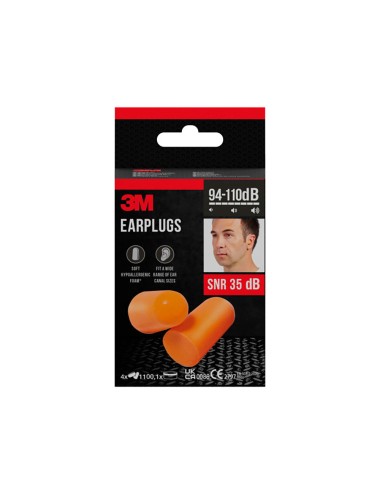 Tapones para los oídos (94-110 db). snr: 35 db, 8 uds (4 pares)