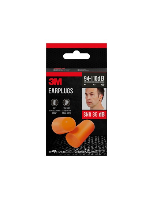 Tapones para los oídos (94-110 db). snr: 35 db, 8 uds (4 pares)