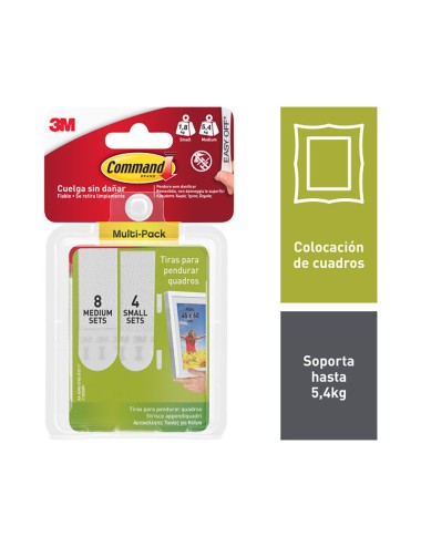 Tiras para colgar cuadros, multipack pequeñas y medianas
