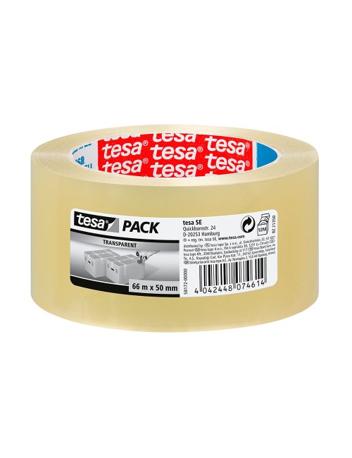 Cinta de embalar transparente 46 micras 50 mm x 66 m