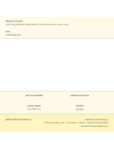 Cinta de embalar transparente 28 micras 50 mm x 66 m, 6 uds