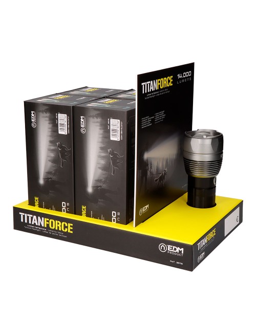 Linterna led táctica titanforce recargable 14.000 lm 6500 k 150 w ip44 + cordón
