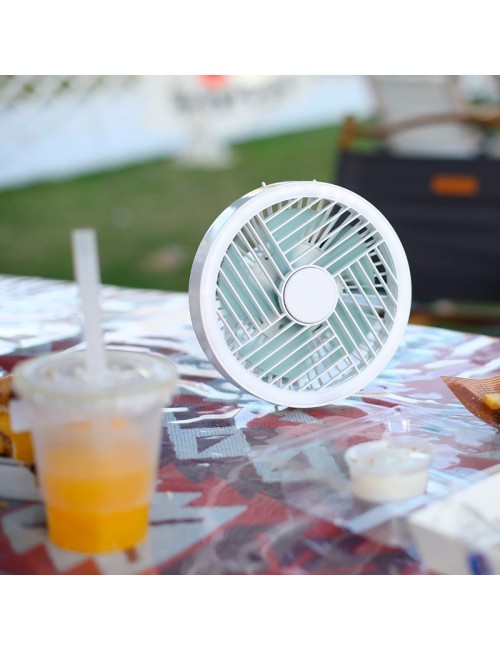 Ventilador de mesa portátil recargable led splash 5,5 w 6500 k blanco ø180 x 85 x 160 mm