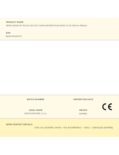 Ventilador de techo led 3cct aspas retráctiles moss 72 w 7920 lm níquel, aspas ø106 cm, plafón ø48,5 cm, altura 32 - 42 cm