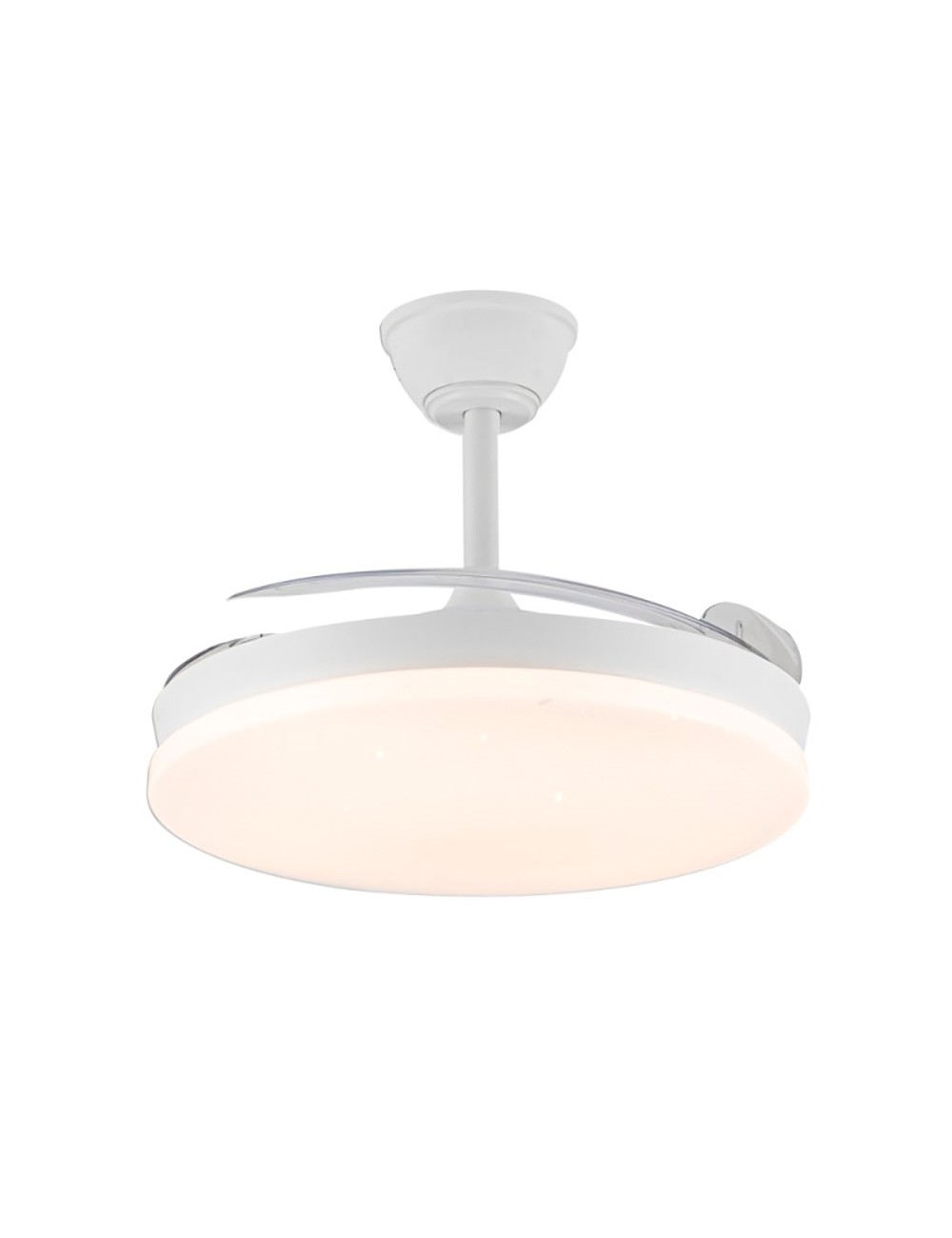 Ventilador de techo led 3cct aspas retráctiles stars evo smart 72 w 7920 lm blanco, aspas ø106 cm, plafón ø48,5 cm, altura 3 ...