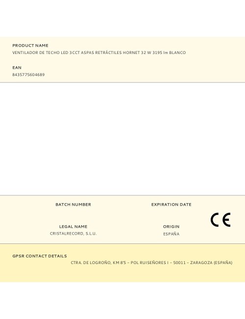 Ventilador de techo led 3cct aspas retráctiles hornet 32 w 3195 lm blanco, aspas ø56 cm, plafón ø26 cm, altura 34 - 44 cm