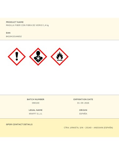 Masilla fiber con fibra de vidrio 1,4 kg