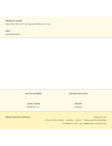 Paletina triple n 36 mango amarillo 75 mm