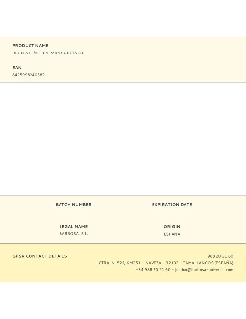 Rejilla plástica para cubeta 8 l