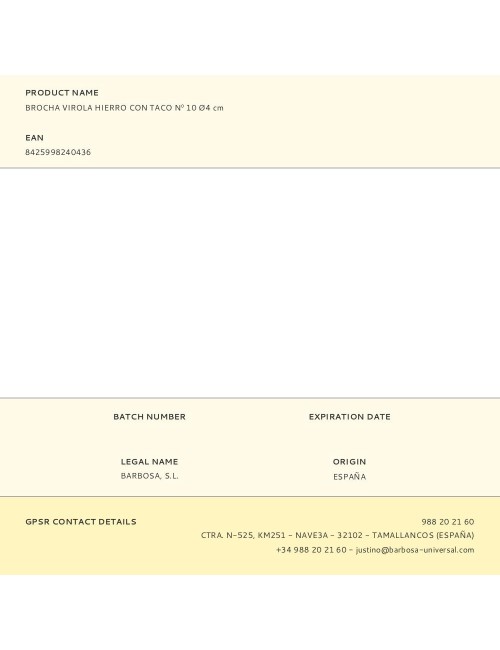 Brocha virola hierro con taco n 10 ø41 x 75 mm