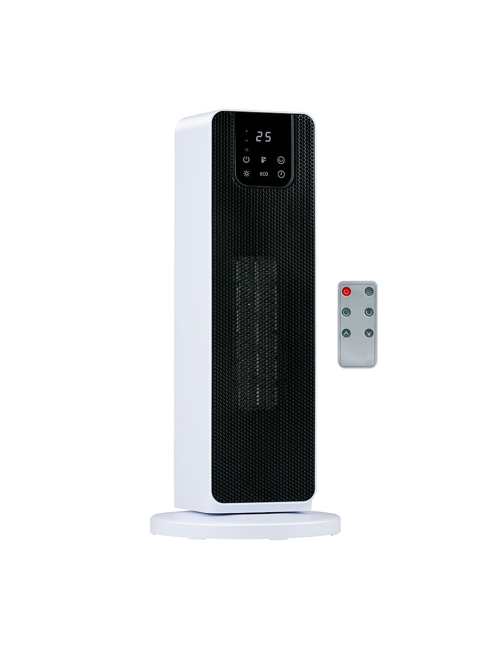Calefactor de torre 800/2000 w, blanco, 21 x 21 x 46 cm
