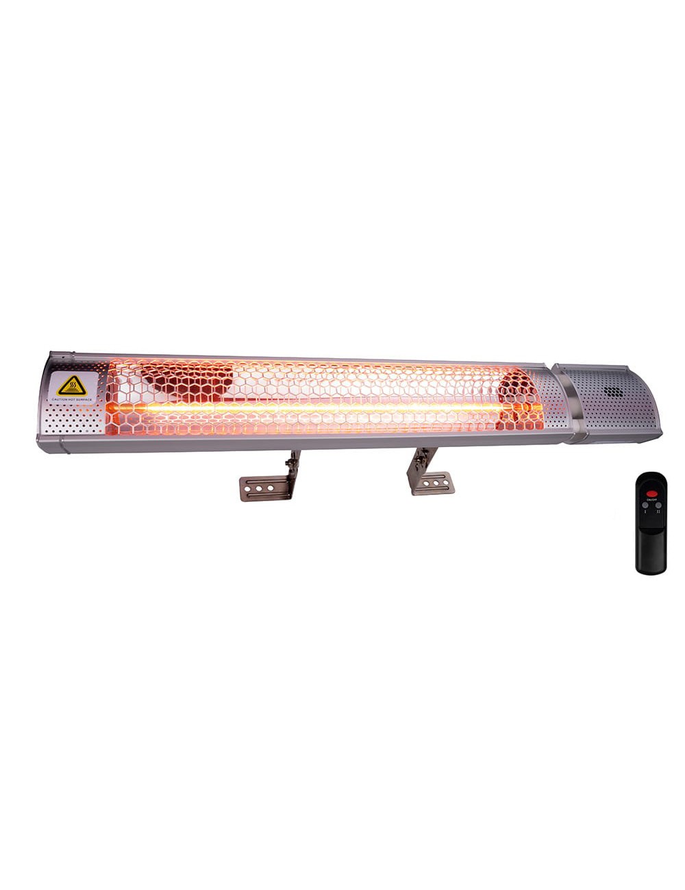 Estufa de cuarzo de pared para exteriores con control remoto, 2000 w 67,5 x 10,5 x 7,5 cm