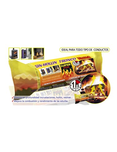 Tronco limpia chimenea "sin-hollin" 800 g
