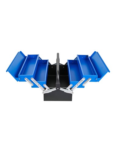 Caja de herramientas metálica, 5 compartimentos, 41,5 × 20 × 20 cm