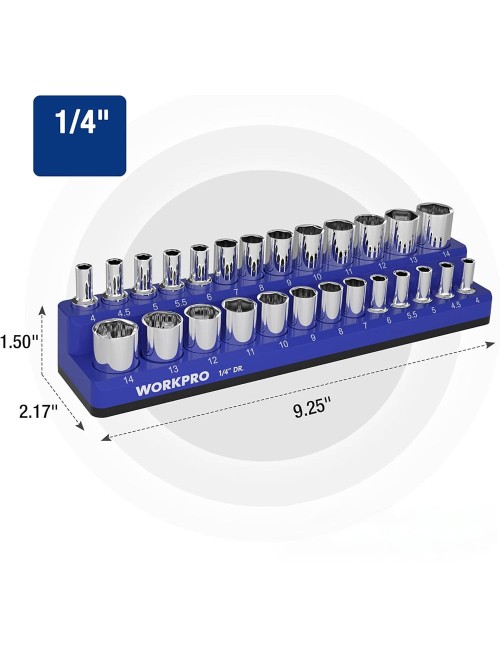 Organizador magnético vacío para vasos de 1/4" estándar