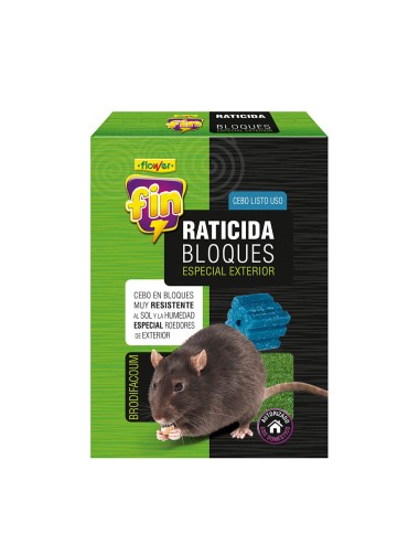 Raticida bloques 250 g especial exterior