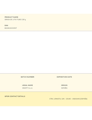 Grasa de litio tubo 150 g