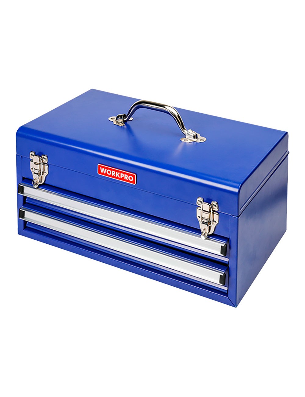 Caja de herramientas, metálica, 2 cajones, 46 x 24 x 22 cm