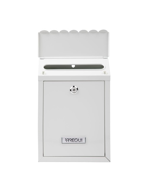 Buzón individual exterior, pequeño, civic, acero, blanco, 21,6 x 8 x 30 cm