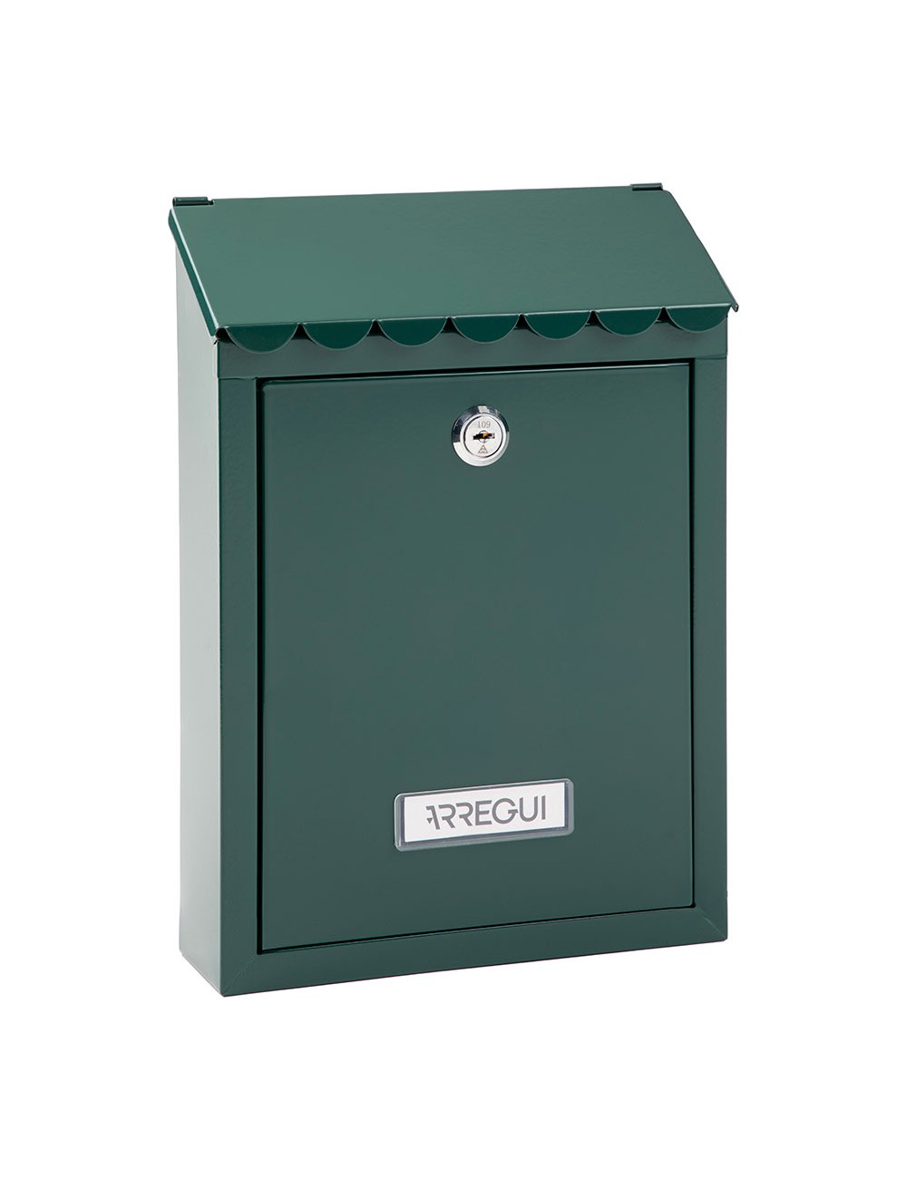 Buzón individual exterior, pequeño, civic, acero, verde, 21,6 x 8 x 30 cm