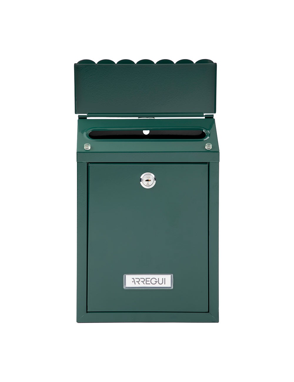 Buzón individual exterior, pequeño, civic, acero, verde, 21,6 x 8 x 30 cm