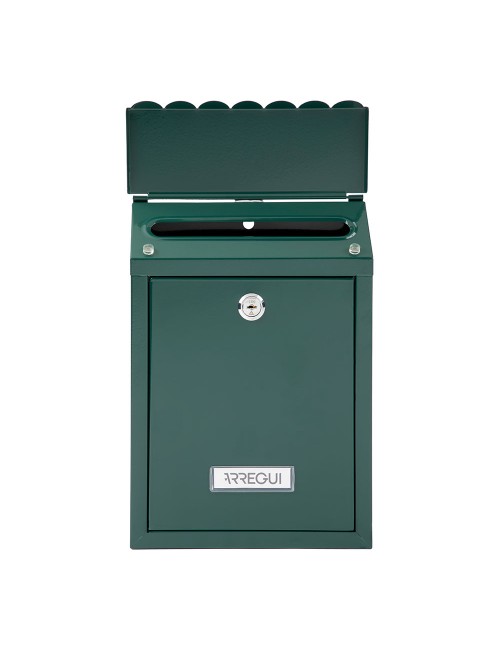 Buzón individual exterior, pequeño, civic, acero, verde, 21,6 x 8 x 30 cm