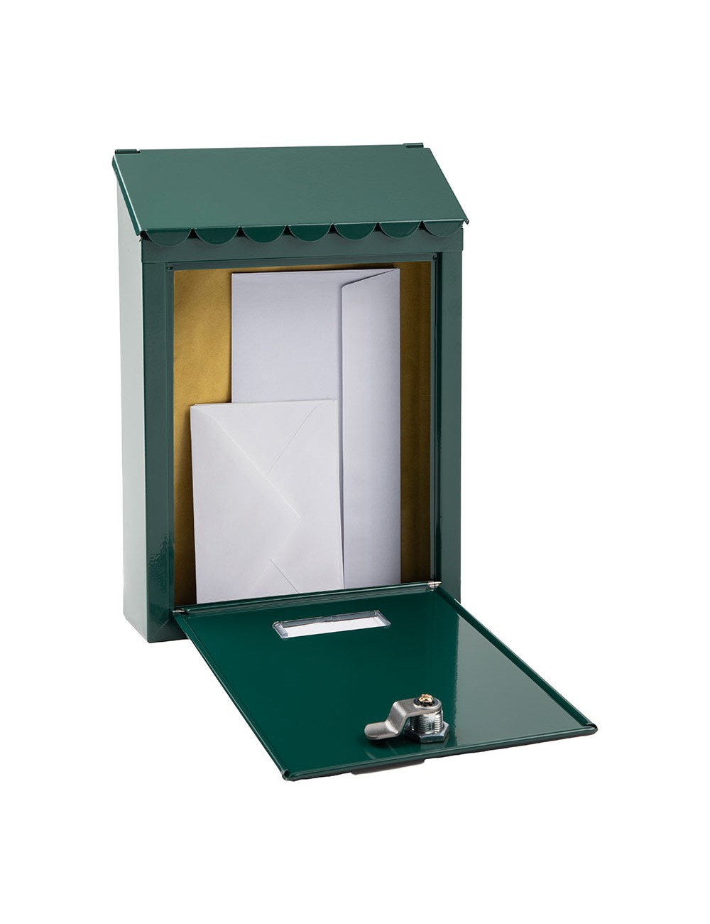 Buzón individual exterior, pequeño, civic, acero, verde, 21,6 x 8 x 30 cm