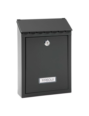 Buzón individual exterior, pequeño, civic, acero, negro, 21,6 x 8 x 30 cm