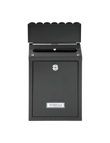 Buzón individual exterior, pequeño, civic, acero, negro, 21,6 x 8 x 30 cm