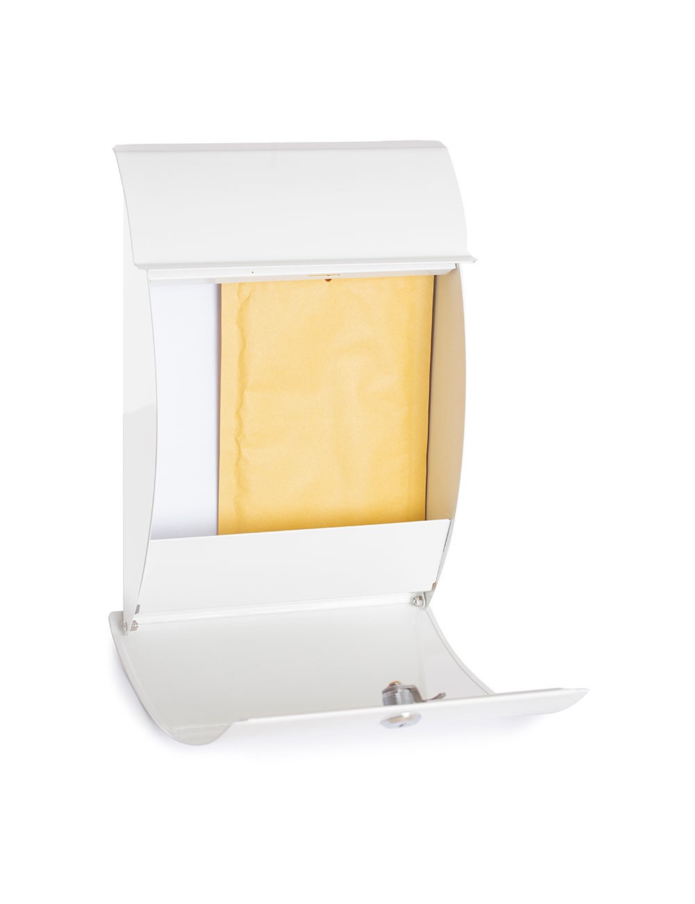 Buzón individual exterior, pequeño, galan, acero, blanco, 21 x 7,5 x 29 cm