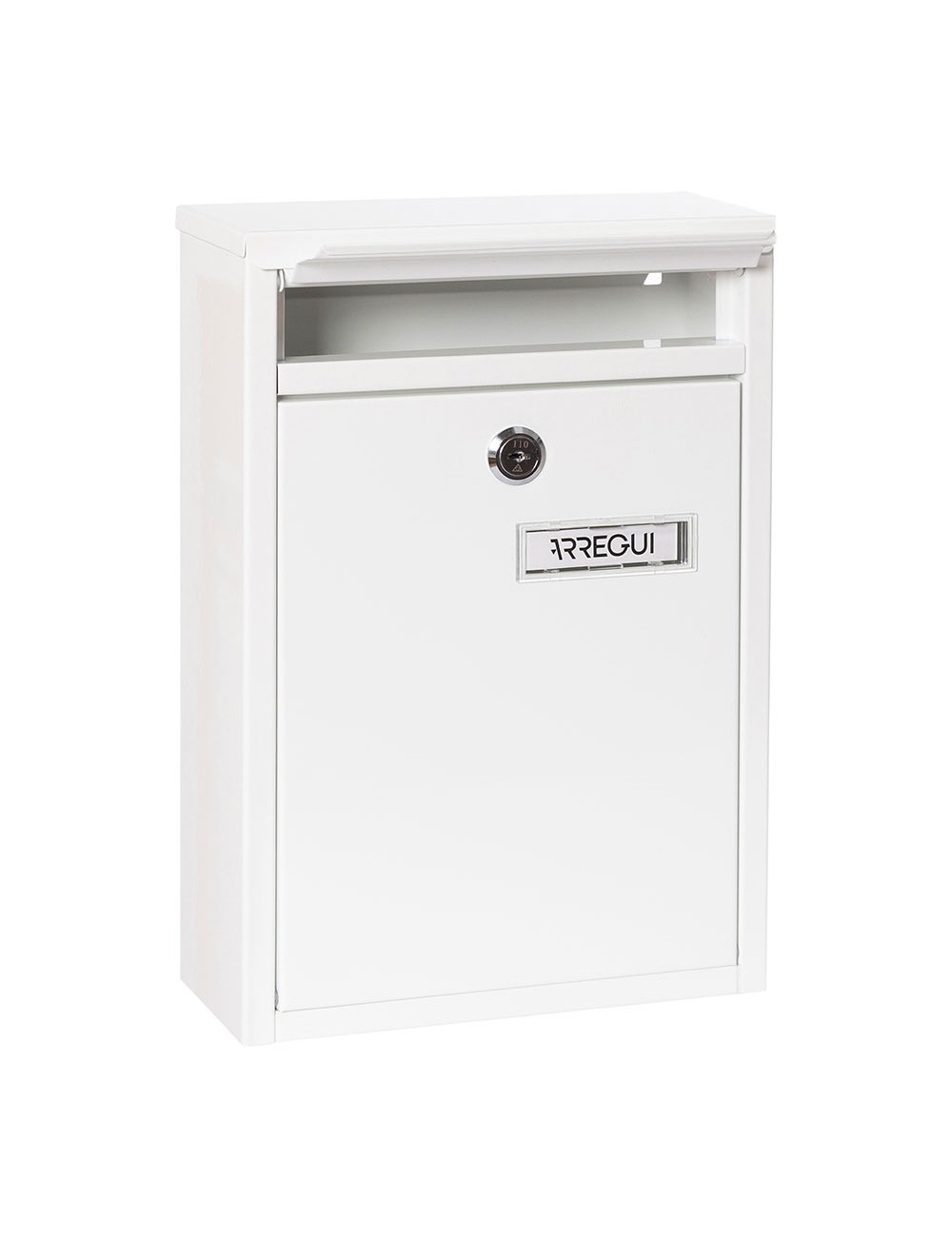 Buzón individual exterior, pequeño, zaguán, acero, blanco, 22 x 8 x 32 cm