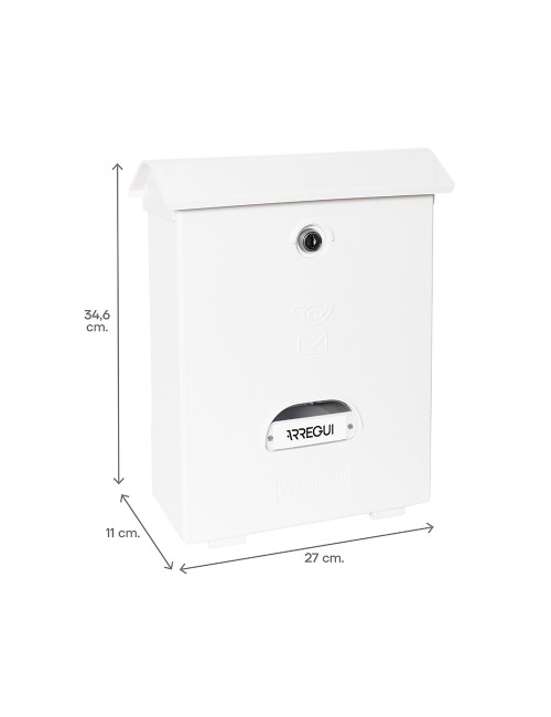 Buzón individual exterior, mediano, classic, poliestireno, blanco, 27 x 11 x 34,6 cm