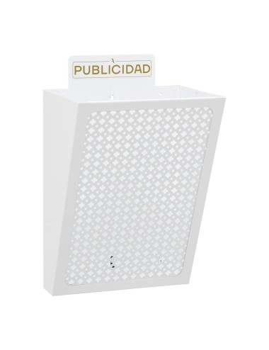 Cesta de publicidad e2304, acero, blanco, 22 x 19 x 35,5 cm