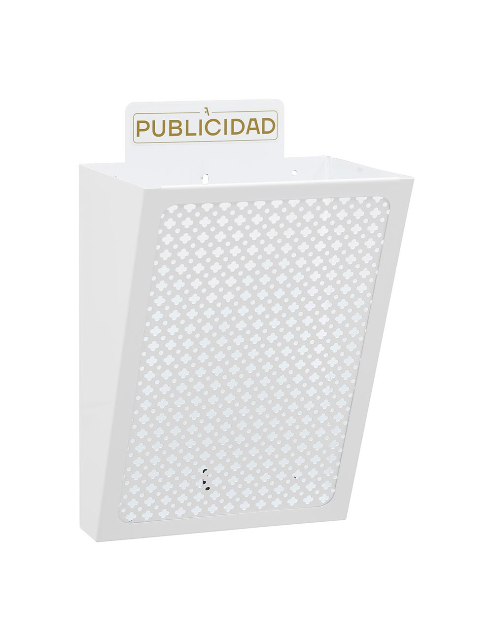 Cesta de publicidad e2304, acero, blanco, 22 x 19 x 35,5 cm