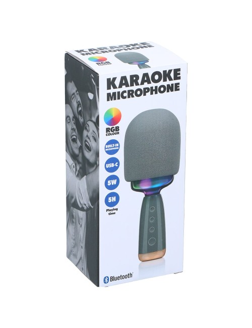Micrófono karaoke con altavoz, 5 w 7,5 x 7,5 x 22 cm