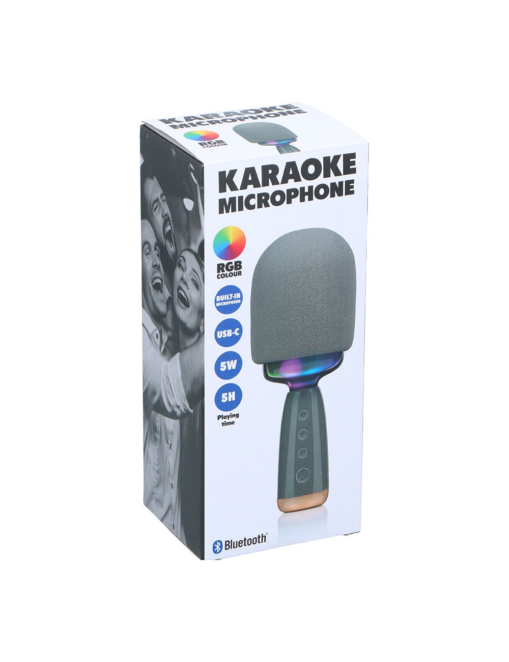Micrófono karaoke con altavoz, 5 w 7,5 x 7,5 x 22 cm
